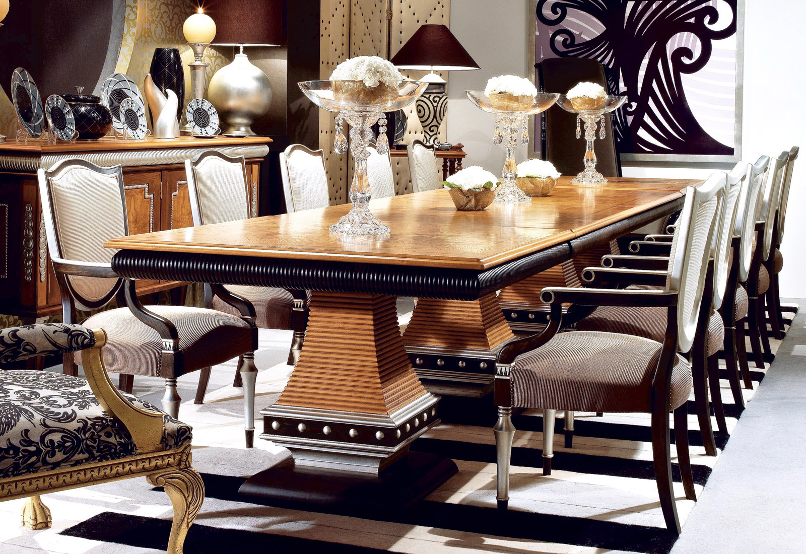 luxury dining room set, luxury dining room table